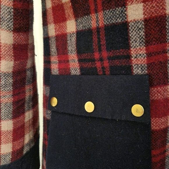 Anthropologie  Plaid Wool Dark Academia Lined Heritage Swing Jacket Coat - Picture 11 of 11